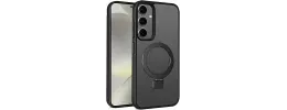 For Samsung s25 Plus/s24 Plus Skin Touch Feel HQ [Magnetic Circle] Kickstand Hybrid - Black