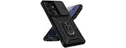 For Samsung s25 Ultra Complete Magnetic Metal Ring Stand Camera Protection Hybrid - Black