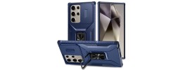 For Samsung s25 Ultra Complete Magnetic Metal Ring Stand Camera Protection Hybrid - Blue
