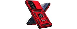 For Samsung s25 Ultra Complete Magnetic Metal Ring Stand Camera Protection Hybrid - Red