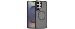 For Samsung s25 Ultra Matte Finish Simplified Magnetic Ring With  Stand Hybrid Case - Black