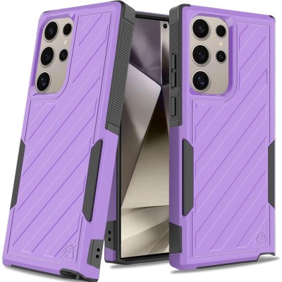 For Samsung s25 Ultra Noble lined shockproof dual layer hybrid - Hot Pink/Black