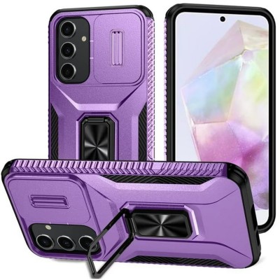 For Samsung s25 Ultra Push Mount Friendly Camera Protective [Ring Stand] Hybrid Case - Dark Purple