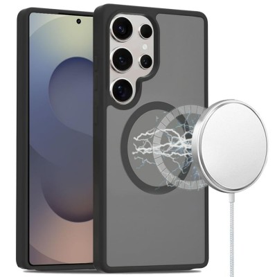 For Samsung s25 Ultra Skin Touch Feel HQ [Magnetic Circle] Kickstand Hybrid - Black