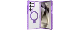 For Samsung s25 Ultra Skin Touch Feel HQ [Magnetic Circle] Kickstand Hybrid - Purple