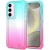For Samsung s25/s24 3in1 Two Tone Shockproof Transparent Hybrid Case - Light Blue + Pink