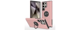 For Samsung s25/s24 CHIEF Oil Painted Magnetic Ring Stand Hybrid Case Cover - Rose Gold