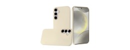 For Samsung s25/s24 Classy Slick Chromed Around Hybrid Case Cover - White