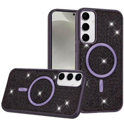 For Samsung s25/s24 Diamond [Magnetic Circle] with CD Pattern Hybrid - Purple