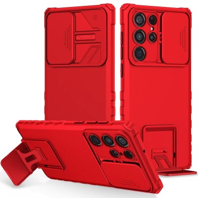 For Samsung s25/s24 Easy Viewing Kickstand Camera Protection Hybrid Case Cover - Red