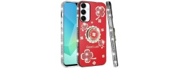 For Samsung s25/s24 Party Diamond Bumper Bling Hybrid Case Cover - Red