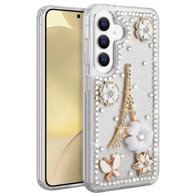 For Samsung s25/s24 Rhombus Bling Glitter Diamond Case Cover - Gold