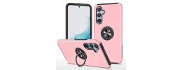 For Samsung s25/s24 Ring Magnetic Kickstand Hybrid Case Cover - Rose Gold