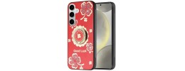 For Samsung s25/s24 SPLENDID Diamond Glitter Ornaments Engraving Case Cover - Garden Butterflies Red