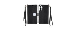 For Samsung s25/s24 Wallet ID Card Holder Case Cover - Black