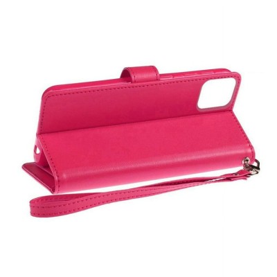 For Samsung s25/s24 Wallet ID Card Holder Case Cover - Hot Pink