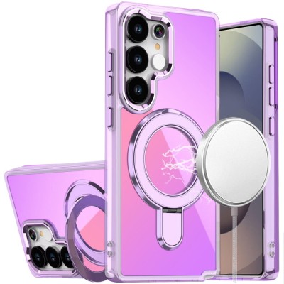 For Samsung s26 CHROME HQ Rotational Magnetic Ring Hybrid - Light Purple