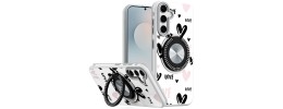 For Samsung s26 Metal Diamond CD Pattern Design Matte Finished Hybrid with Rotational Ring [Car Mount Friendly] Case - 2