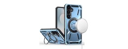 For Samsung s26 Loop Hybrid with [Magnetic Ring Circle] 360 degrees Rotational Kickstand Case Cover - Light Blue