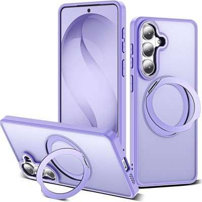 For Samsung s26 Magnetic Matching Ring Stand Full Rotation Matte Hybrid - Light Purple