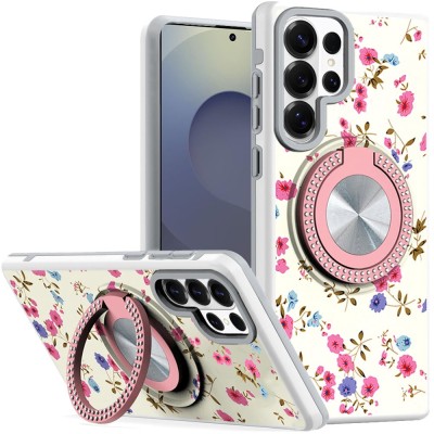 For Samsung s26 Metal Diamond CD Pattern Design Matte Finished Hybrid with Rotational Ring [Car Mount Friendly] Case - 7