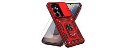 For Samsung s26 OPTIMUM Magnetic Ring Stand Hybrid Case Cover - Red