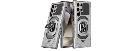 For Samsung s26 OPTIMUM Magnetic Ring Stand Hybrid Case Cover - Silver
