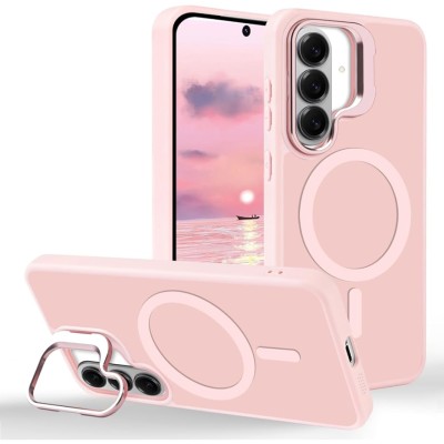 For Samsung s26 Plus Beautiful Diamond Metallic Design Metal Chrome Plusd Hybrid - Rose Gold