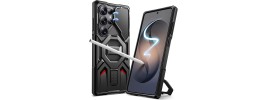 For Samsung s26 Plus CHIEF Oil Painted Magnetic Ring Stand Hybrid Case Cover - Black