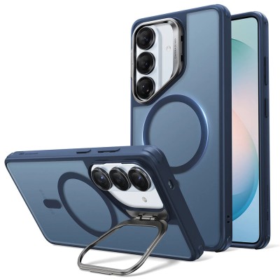 For Samsung s26 Plus CHIEF Oil Painted Magnetic Ring Stand Hybrid Case Cover - Dark Blue