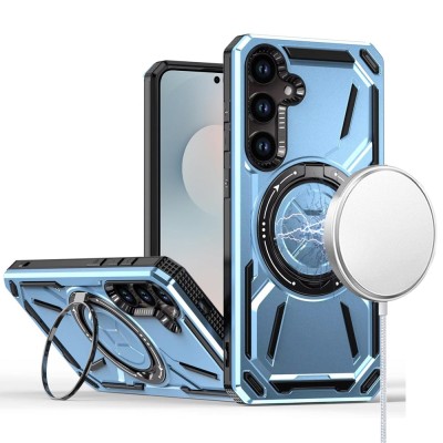 For Samsung s26 Plus Loop Hybrid with [Magnetic Ring Circle] 360 degrees Rotational Kickstand Case Cover - Light Blue