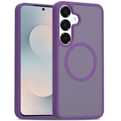 For Samsung s26 Plus [Magnetic Circle] Smooth Safe Matte Feel Hybrid Case - Dark Purple
