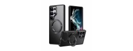 For Samsung s26 Plus Magnetic Matching Ring Stand Full Rotation Matte Hybrid - Black
