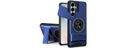 For Samsung s26 Plus Matte Finish Simplified Magnetic Ring With Stand Hybrid Case - Navy Blue