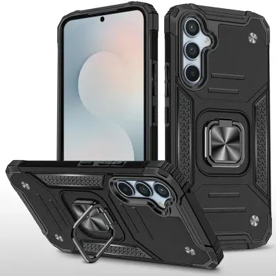 For Samsung s26 Plus Robust Magnetic Kickstand Hybrid Case Cover - Black