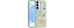 For Samsung s26 Plus Splendid Glitter Butterfly Design Stand with Metallic Pluss Hybrid Case - Teal
