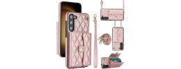For Samsung s26 Plus Wallet ID Card Holder Case Cover - Rose Gold