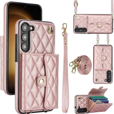 For Samsung s26 Plus Wallet ID Card Holder Case Cover - Rose Gold