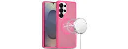For Samsung s26 Ultra [Magnetic Circle] Smooth Safe Matte Feel Hybrid Case - Hot Pink
