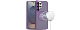For Samsung s26 Ultra [Magnetic Circle] Smooth Safe Matte Feel Hybrid Case - Dark Purple