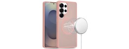For Samsung s26 Ultra [Magnetic Circle] Smooth Safe Matte Feel Hybrid Case - Light Pink