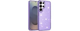 For Samsung s26 Ultra Beautiful Diamond Metallic Design Metal Chrome Edged Hybrid - Purple