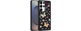 For Samsung s26 Ultra Butterfly Ornaments Diamond Bling Glitter Hybrid Case - Black