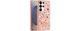 For Samsung s26 Ultra Butterfly Ornaments Diamond Bling Glitter Hybrid Case - Light Pink
