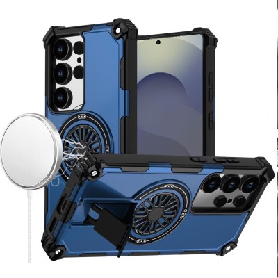 For Samsung s26 Ultra CD Texture Design Magnetic Car Mount Friendly HQ Hybrid - Blue