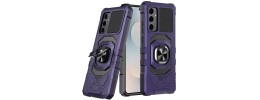 For Samsung s26 Ultra CHIEF Oil Painted Magnetic Ring Stand Hybrid Case Cover - Dark Purple