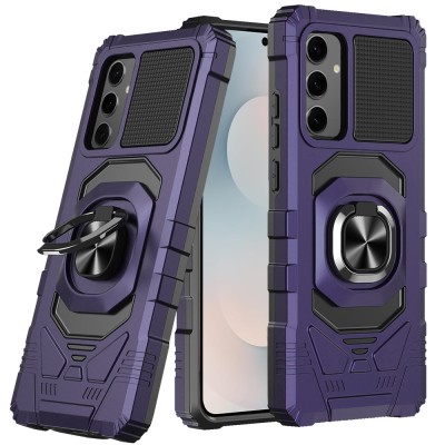 For Samsung s26 Ultra CHIEF Oil Painted Magnetic Ring Stand Hybrid Case Cover - Dark Purple