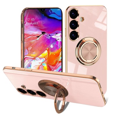 For Samsung s26 Ultra CHIEF Oil Painted Magnetic Ring Stand Hybrid Case Cover - Rose Gold