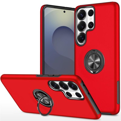 For Samsung s26 Ultra CHIEF Oil Painted Magnetic Ring Stand Hybrid Case Cover - Red