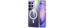 For Samsung s26 Ultra Crystal Glass Diamond with Metallic Buttons and Edges Hybrid Case - Dark Purple